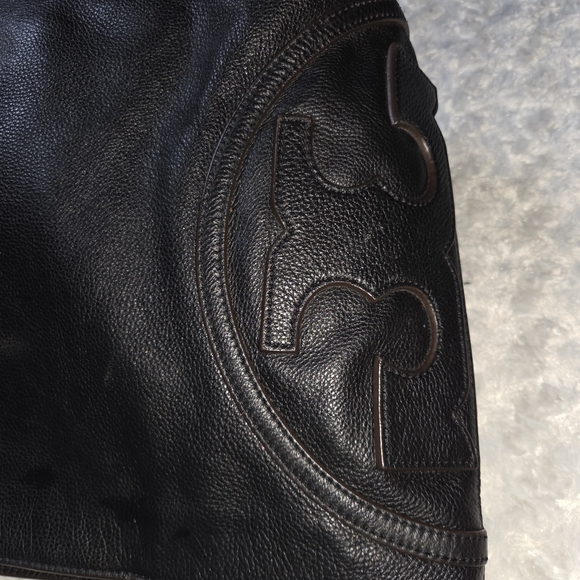 Tory Burch All T Elegant Black Leather Tote Bag - Picture 2 of 6
